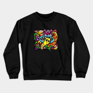 Low Brow Acorn Orange Mouth Cartoon Crewneck Sweatshirt